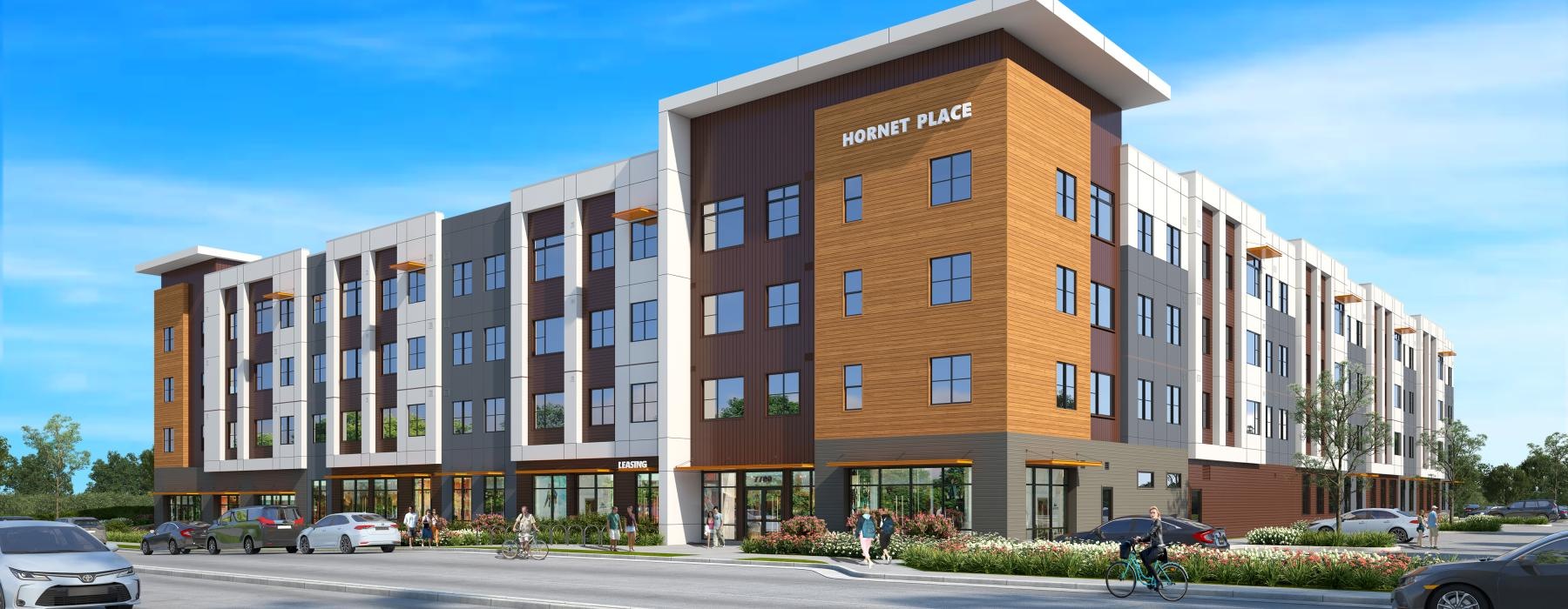 a large building with many windows